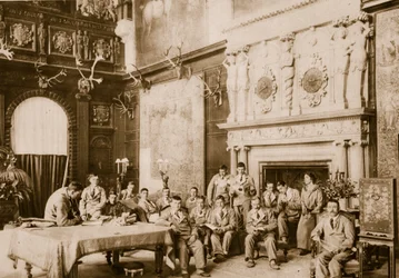 Welcome guests in a stately home of England